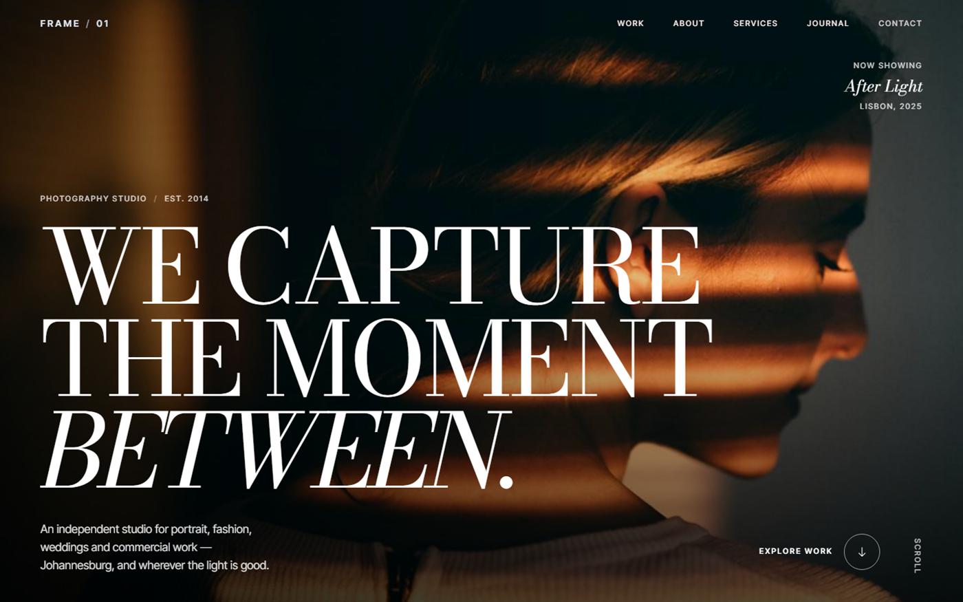 Frame / 01 website concept preview