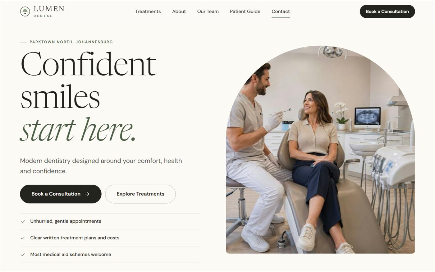 Lumen Dental website concept preview